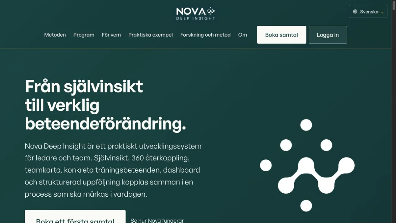 Nova Deep Insight, webbprojekt